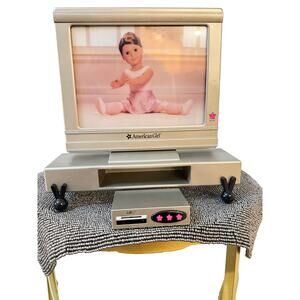 American Girl Doll TV & DVD Player Set (Silver, Pink Star Buttons)